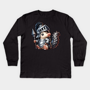 Cute Pangolin Knight Kids Long Sleeve T-Shirt